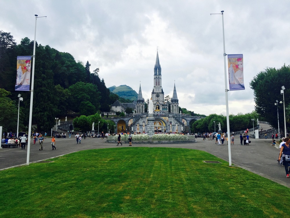 View of the Church at Lourdes in France.