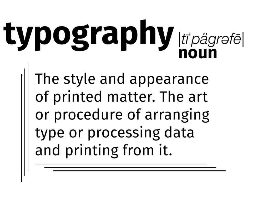  Graphic of the dictionary definition of typography. 