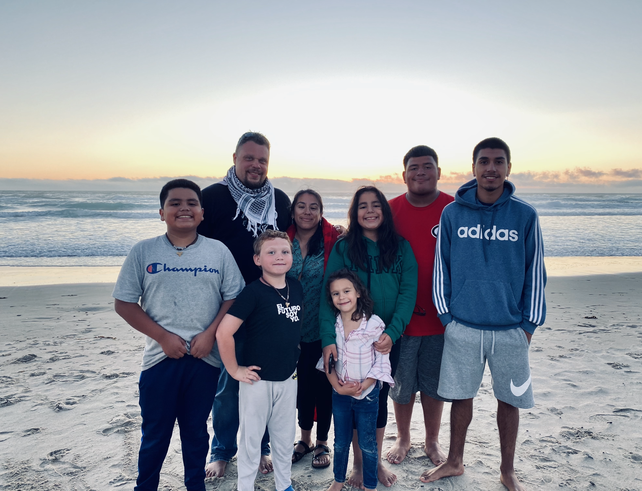 photo of my family on the beach