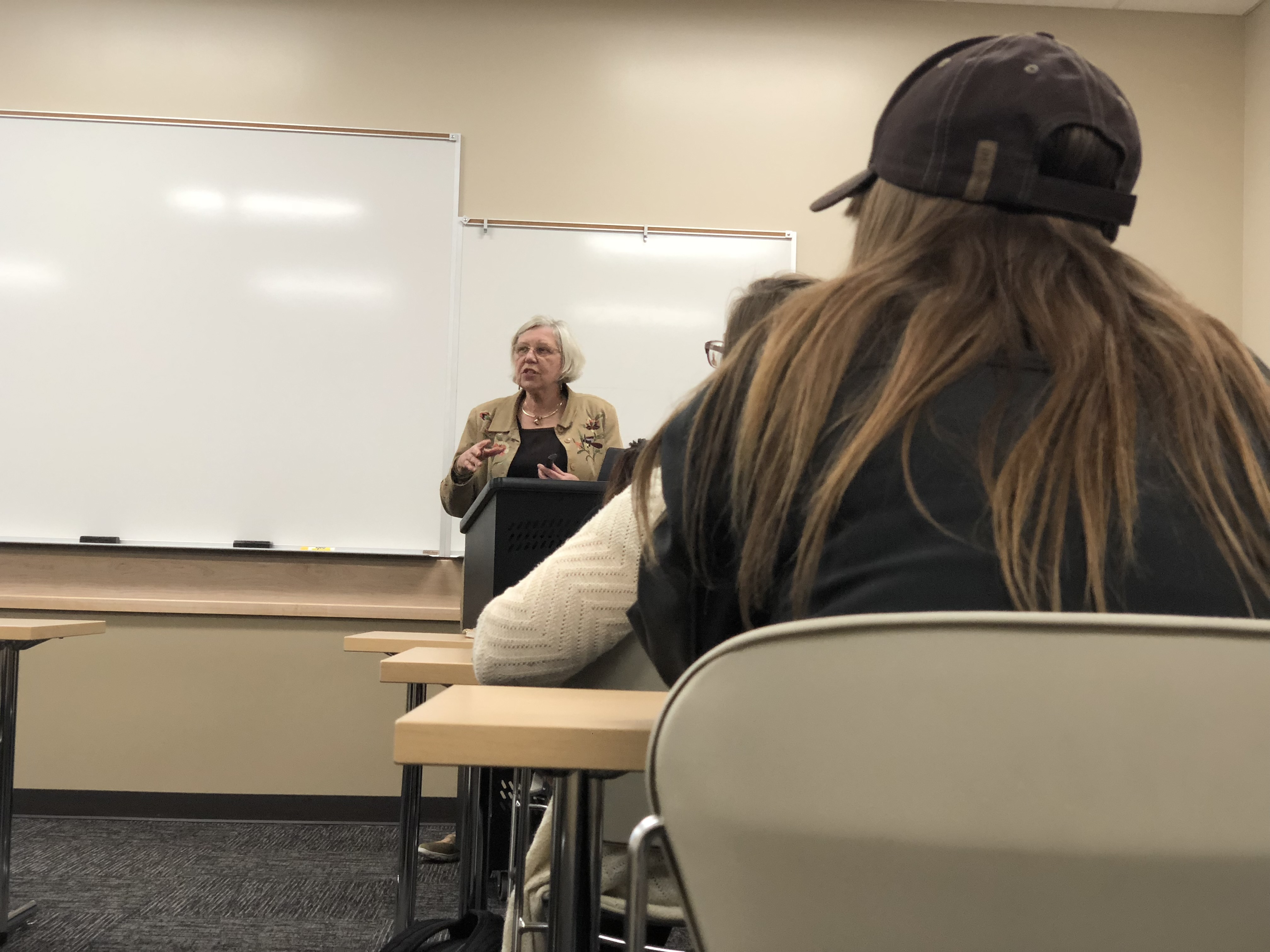 Photo of Judy Dirks Teaching in 2017 at Heritage University