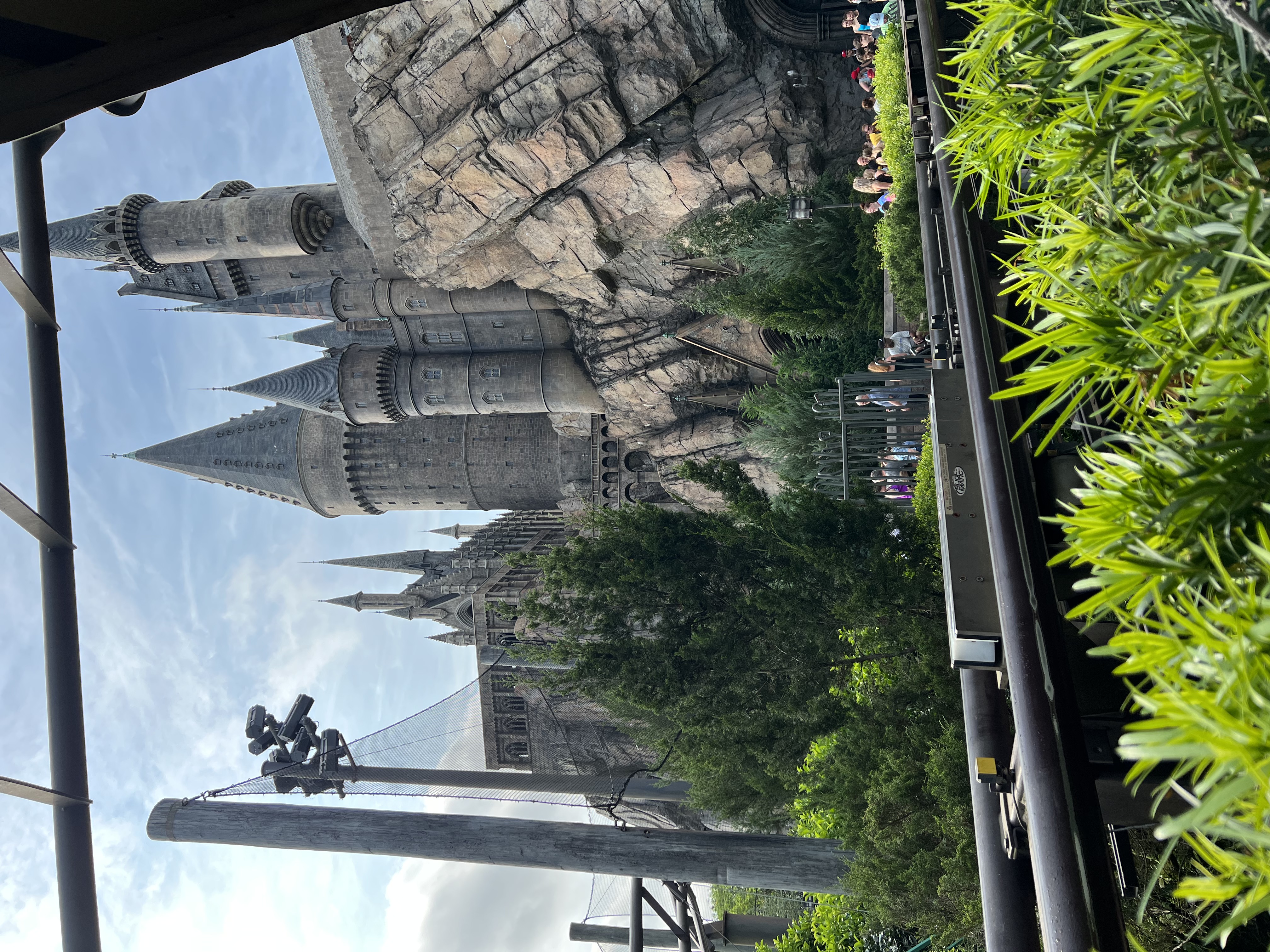 View of Harry Potter and the Forbidden Journey from the line in Flight of the Hippogriff.
