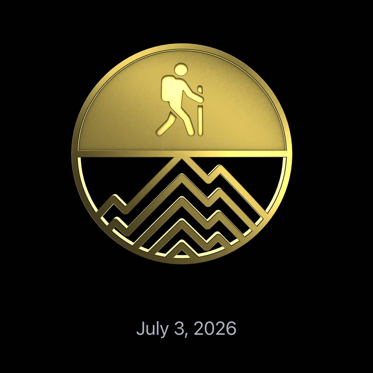 Apple Fitness award for a hiking elevation gain record