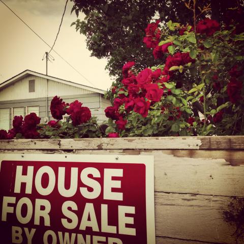  This is a photo that I took from the alley way. I found out a couple of weeks after that this sign was still up after somebody rang out doorbell wanting to see the home. 