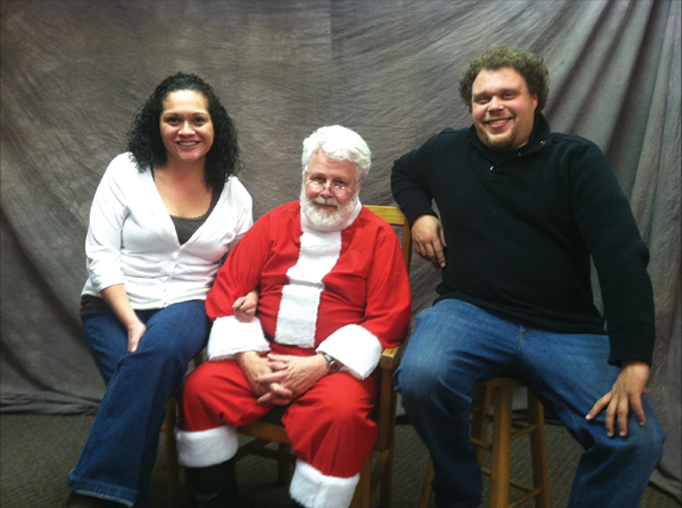 Minnie and I with Santa.